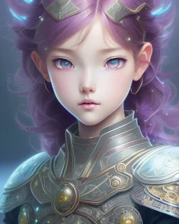 Detailed anime child girl, purple hair, dragon scale armour, intricate details, full body portrait, keep head in frame, slight smile, black Japanese motif, concept art, highly detailed, digital painting, concept art, sharp focus, illustration, art by Yoji Shinkawa, WLOP and greg rutkowski and alphonse mucha and artgerm and yanjun Chen and Junji ito and Makoto Shinkai, HDR, octane render