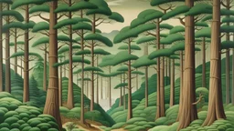 forest in the style of MIYAJIMA Reiji