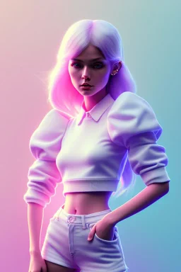 isometric clean art of super cute girl, soft lighting, soft pastel gradients, high definition, 3d icon clay render, blender 3d