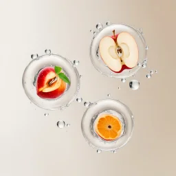 apple slice in water drops, transparent background