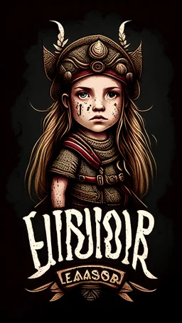 Text"Little embassador", banner, bohemian, Viking style,girl