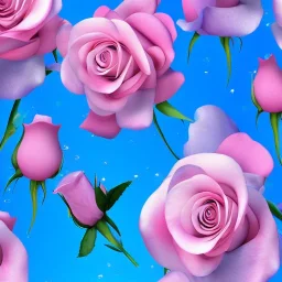 a magical crystal vertical light pink rose, pink and blue wisteriapink, magnolias pink, blue lake,sun,pink vertical, blue lake,sharp, background vertical blue gradient vertical, ornate, elegant, highly detailed, artstation, concept art, smooth, sharp focus, illustration, 8k, splash art, wallpaper, key visual