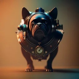 black dog, steampunk, unreal 5, octane render, cinema4d, dynamic lighting, dramatic lighting, 4k, redshift render, highly detailed, hyper realistic