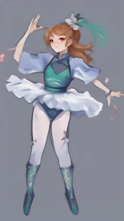 ballerina in the style of genshin impact