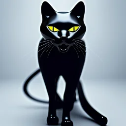 Sleek black cat walking