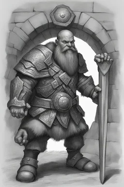 Defender dwarf with a shield