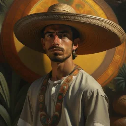 mexican men portret painting neoclassism whole body zoom the sun