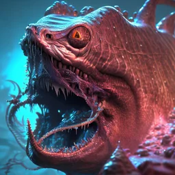 fluid ink angler fish creature, unreal engine 5, 8k resolution, photorealistic, ultra detailed