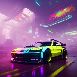 cyberpunk hyper car,cyberpunk 2077,center composition, ultra realistic,shiny, smooth, studio quality, octane render, Surrealism, Triadic colour scheme,glow-stick, ambient lighting,nightclub lighting, polaroid, 100mm, --ar 1:1 --v4