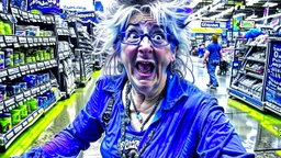 psycho lady shopping at lowes