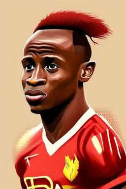 Sadio Mane football player 2d cartoon