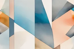 abstract minimalist geometric watercolour on rough textured bumpy plaster wall