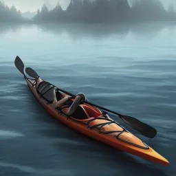 highly detailed kayak on lakeside, illustration, cinematic lighting, 4k, 8k, octane render, digital concept art, greg rutkowski, trending on artstation, pinterest, extremely detailed, ambient lighting.