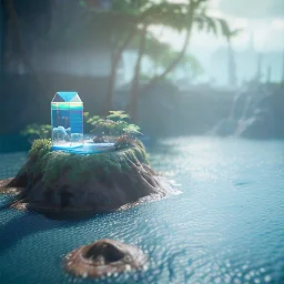 The Isometric Glass Tall Box Mini Model Little Real Island shape smooth Mixed Water Fall Under Ocean Sunshine Summer Background Blue Sea, The Last Of Us / Avatar, Octane Render / ZBrush, Cinematic, IMAX Film, Nikon D750, 16K, Autostereoscopy, Anthropomorphic, Golden Ratio, Geometry, Symmetric,Sango fantasy, fantasy magic, intricate, sharp focus, illustration, highly detailed, digital painting, concept art, matte, art germ and Paul Lewin and Kehinde Wiley, masterpiece silver elephant head bronze