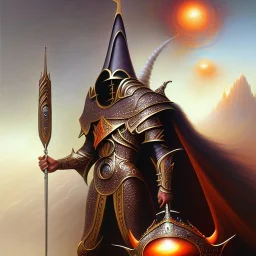 Dibujo al oleo Épico de Sauron estilo de Boris Vallejo