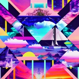 Vaporwave art Collage