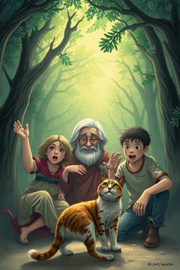 a cat and my old mother and my brother are attacked by big glans