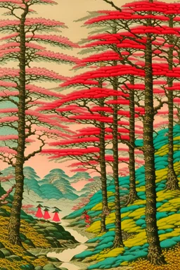 Pink woodlands of wonder painted by Utagawa Hiroshige