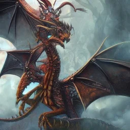 Fantasy Art, Steam Punk, Dragon, Fire, Wings, Dystopian, Futuristic, Greed, Demons