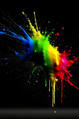 paint splatter, rainbow