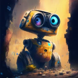 Wall-E, digital art, anime, 4k, full details, high resolution, colorful