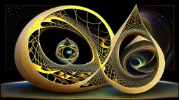 surreal complex geometry hyperboloid multiverse galaxy gigantic Möbius strip quantum infinite recursive golden ratio fractal supradimensional extrasolar system Pythagoras Hawking