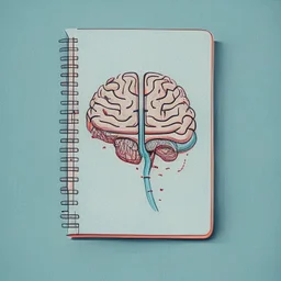 medicine notebook brain illustration