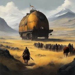 A party of brave, bold, perhaps foolhardy adventurers travel across Audec Moor with henchman and porters behind. It's a long walk, risky, and most people travel with merchant caravans for protection. But these hardy souls want to return to Palykai and spend their ill gotten gains. Who knows who or what observes them passing by?