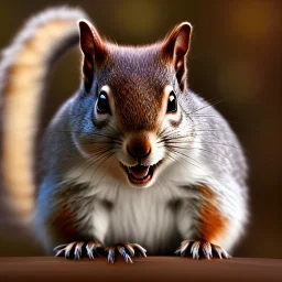 squirrel “wearing avatar make up”