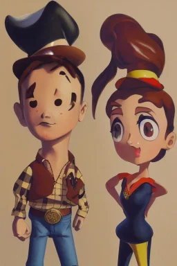 Double Shot Of My Baby's Love Alex Hirsch Rudy Nappi Reisha Perlmutter skin-tight Australian tonalism futurism modern European ink painting pre-raphaelitism renaissance painting Anime Character, detailed, vibrant, anime face, sharp focus, Character Design, style of Mad Magazine Aladdin Toy Story