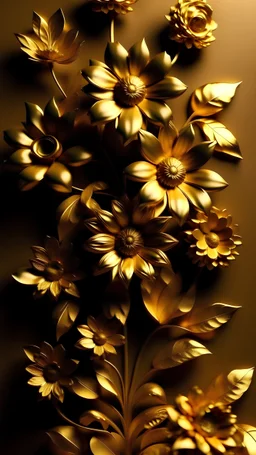 Golden flowers decoration