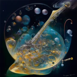 a Soap Bubble formed by multiverse-like complex surgical instruments mixed with galaxy-like musical instruments,,Abstract painting formed by a mix of human flesh-like surgical instruments and universe-like musical instruments,neuralink,minimalism,Painting By Adrian Ghenie, Rene Magritte, Salvador Dali, Lucian Freud