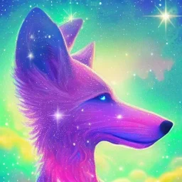 A magical sparkle wolf