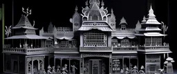 A gray ferro factory designed in Javanese shadow puppets