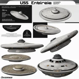 photorealistic uss enterprise ncc-1701X, saucer section connected by a thick angled neck down to the body of the ship, a long pillshaped oval with a deflector dish stuck in the front and a landing bay in the rear