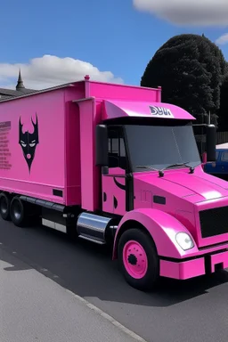 batman drive in pink lorry