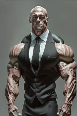 Bodybuilder Lee HaneyDelete the head. And wears a luxurious black suit Delete the head so that the body is without a head. Even if the skin is black