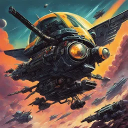 [art by Esteban Maroto] helicopterus alien with a lot of mini guns