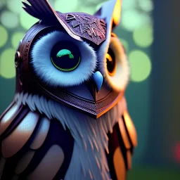 Owl, shallow depth of field, macro lens, unreal engine 5, ultra detailed, light fur highly detail