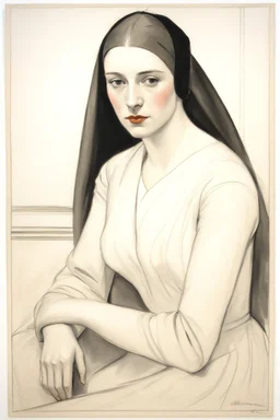 a portrait of a woman by artist "William Rothenstein"