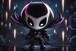 Chibi Hollow knight venom in 8k solo leveling shadow artstyle, in the style of fairy academia, hollow knight them, mask, close picture, neon lights, intricate details, highly detailed, high details, detailed portrait, masterpiece,ultra detailed, ultra quality