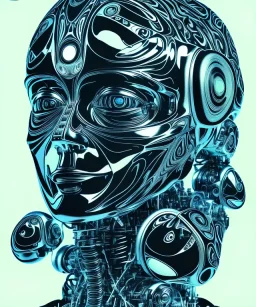 artificial intelligence. ink, poster, acrylic