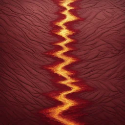 Hyper Realistic Maroon-Path-Texture on Golden-oil-paint-background with burning-embers on it