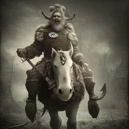 an old viking riding a zombie horse, scary, steam punk, realistic, made in octane, cinematic, ultra-realistic, extremely detailed octane rendering, 8K, VRAY Super Real ar 2:3, dof photorealistic futuristic 50mm lens hard lighting dark gray tintype photograph, realistic lighting, sepia color