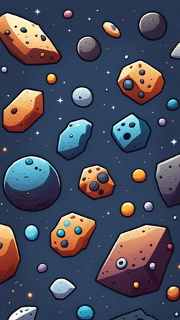 cartoon asteroids