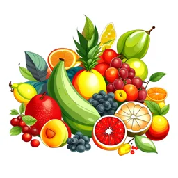 fruits illustration, white bckground