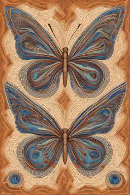 very beautiful butterfly wood mosaic