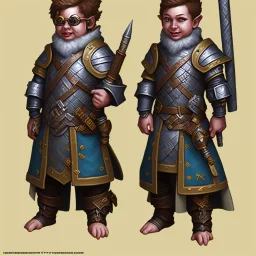 dnd halfling diviner with goggles and medium armour