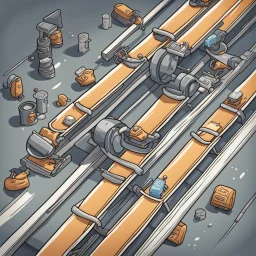 conveyor belt cartoon top down
