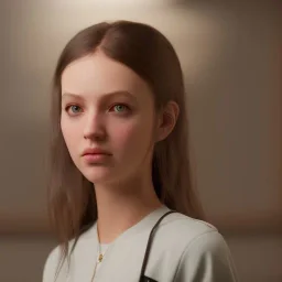 Study girl in university by the room,movie, real photo realistic, unreal engine, cinematic lighting --ar 1:1 creative